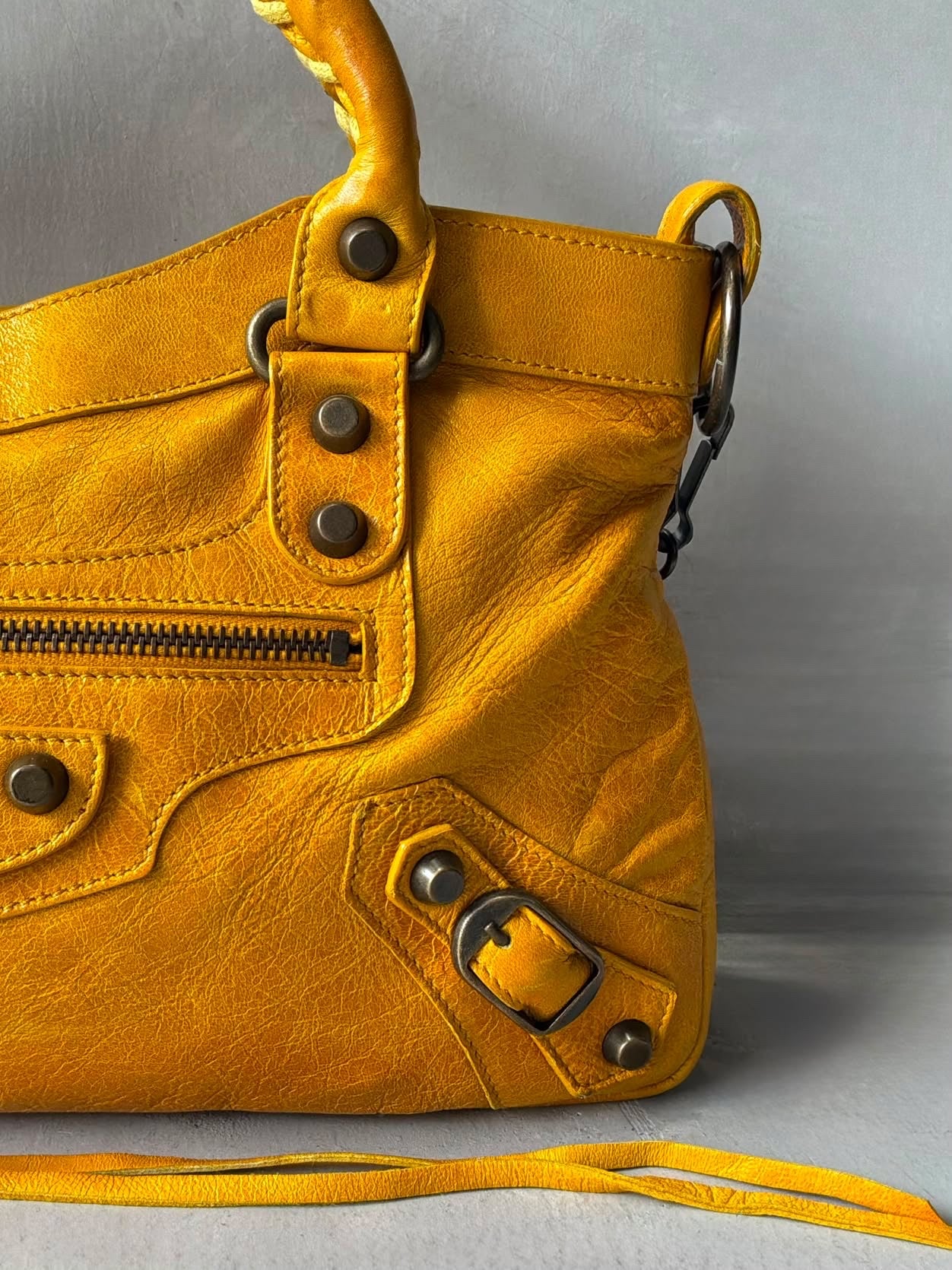 Balenciaga Le First Mustard Lambskin Bag