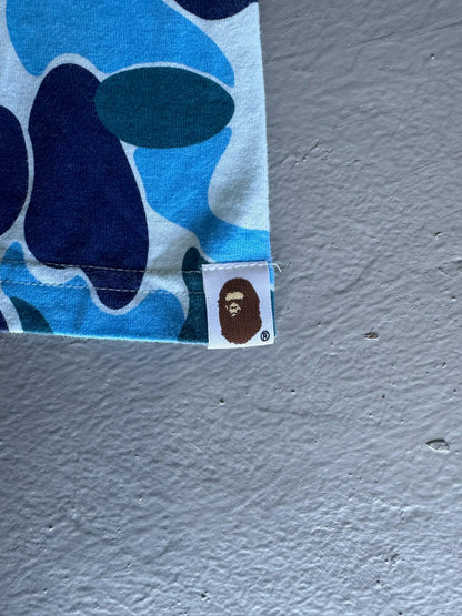 Bape College Logo Blue Camou Tee