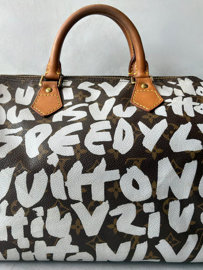 Louis Vuitton x Stephen Sprouse White Graffiti Speedy 30 Bag