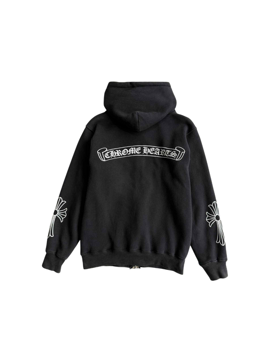 Chrome Hearts Scroll Logo Thermal Zip Up Hoodie