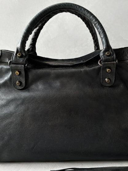Balenciaga Classic City Black on Brass Lambskin Bag