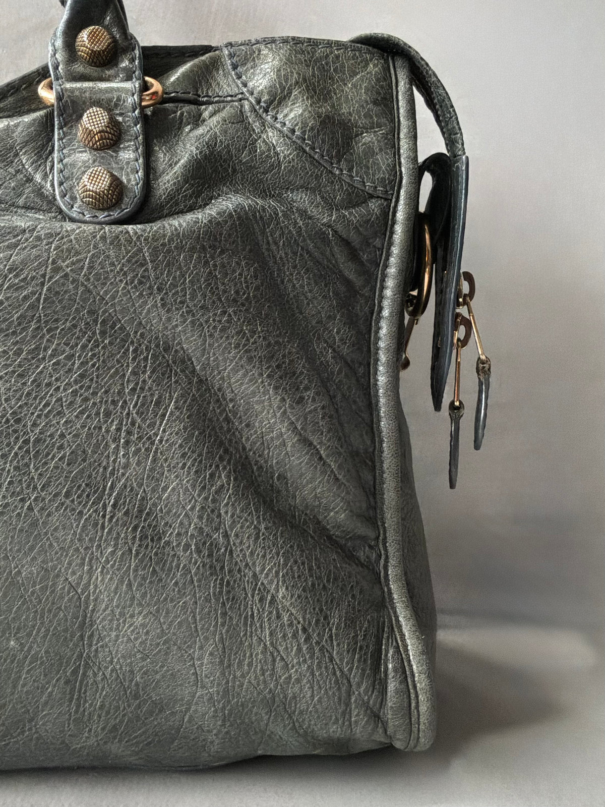 Balenciaga Classic City Gray on Rose Gold Giant 12 Lambskin Bag