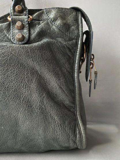 Balenciaga Classic City Gray on Rose Gold Giant 12 Lambskin Bag