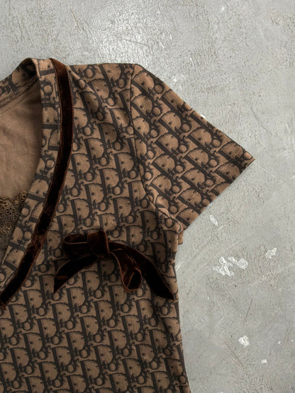 Dior Galliano Era Brown Oblique Top