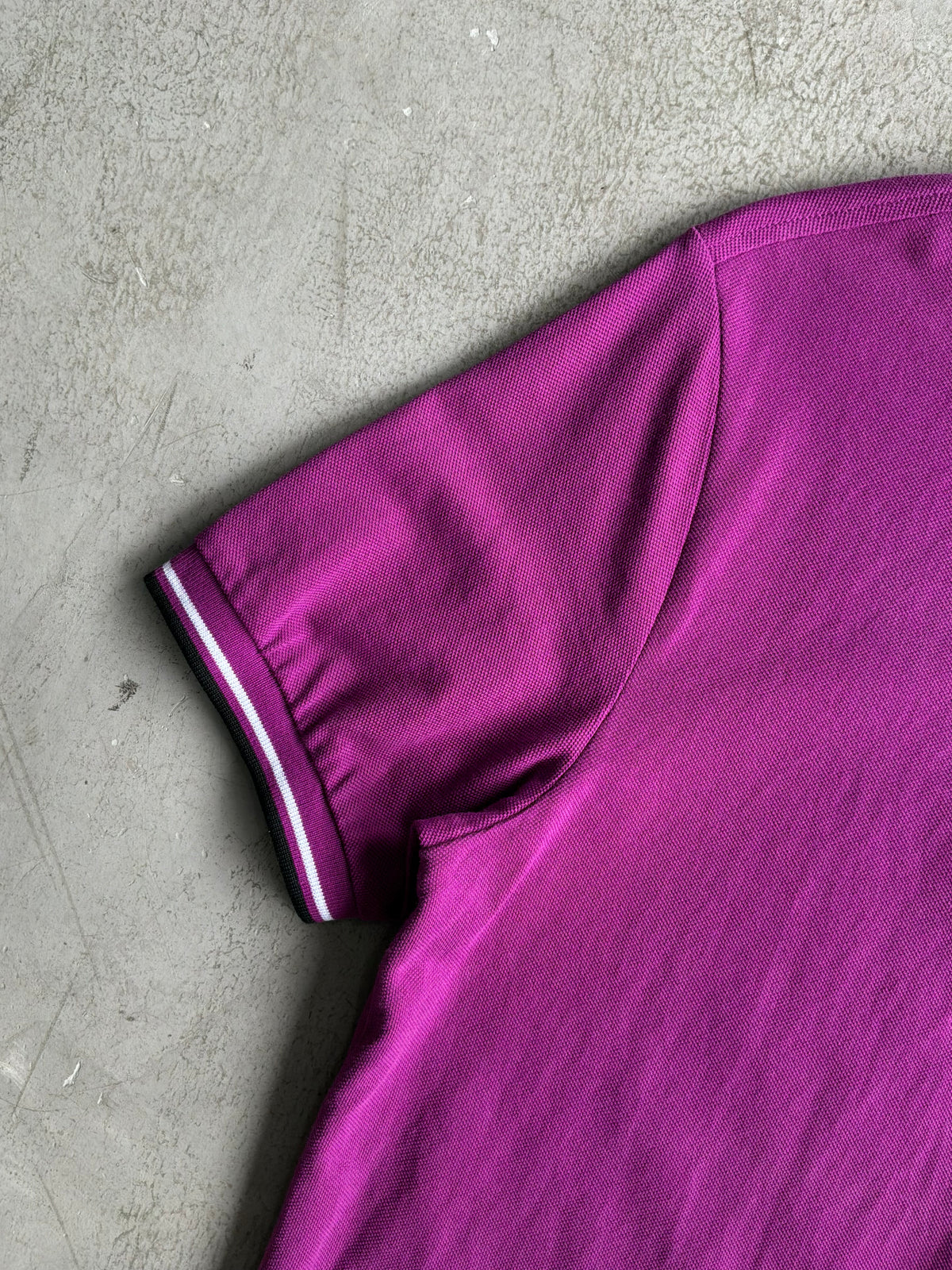 Prada Black Tab Chest Logo Purple Polo Shirt