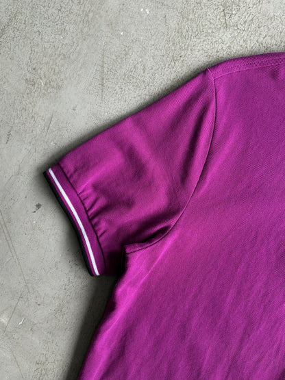 Prada Black Tab Chest Logo Purple Polo Shirt
