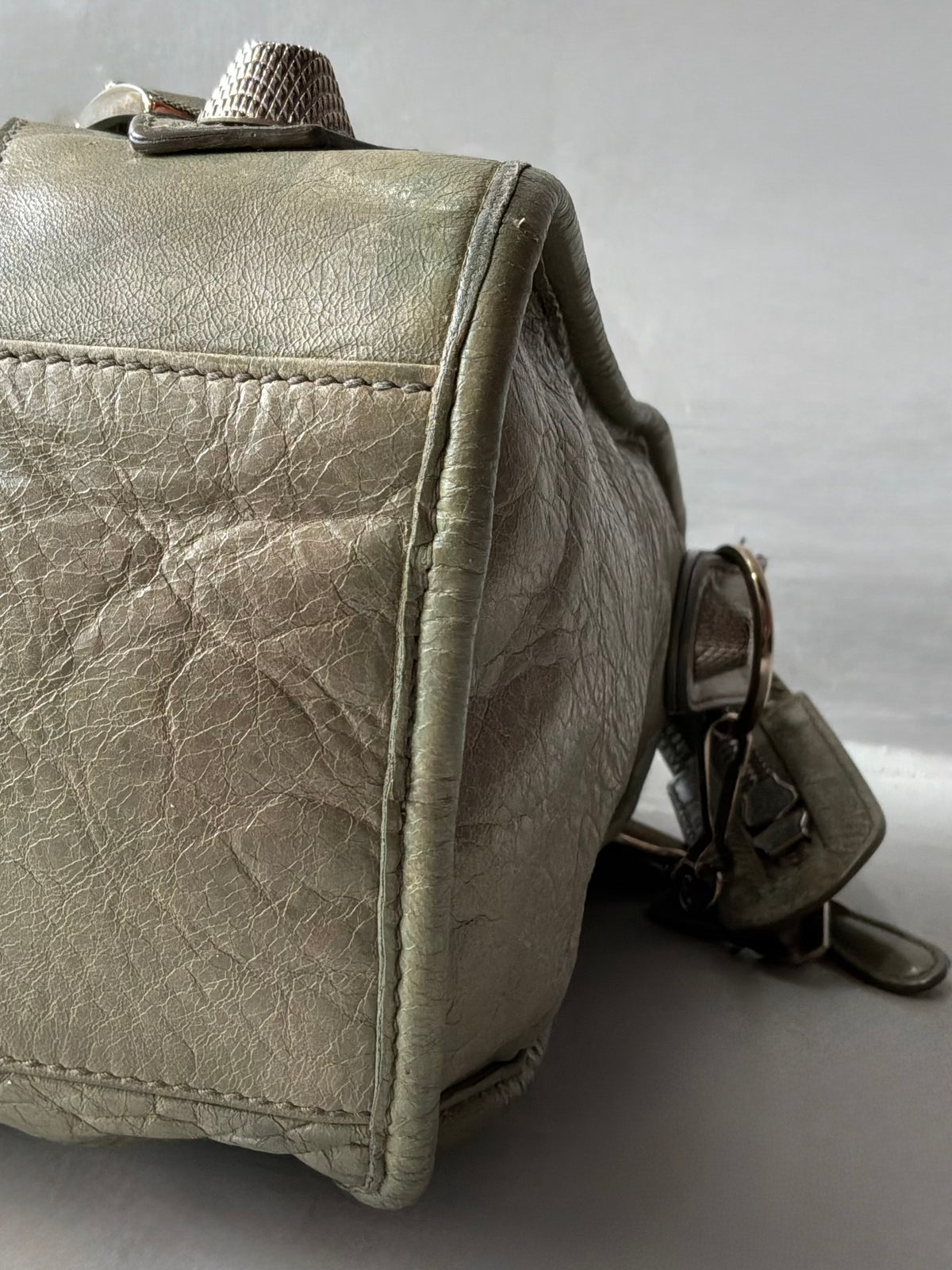 Balenciaga Classic City Pistachio on Silver Giant 21 Lambskin Bag