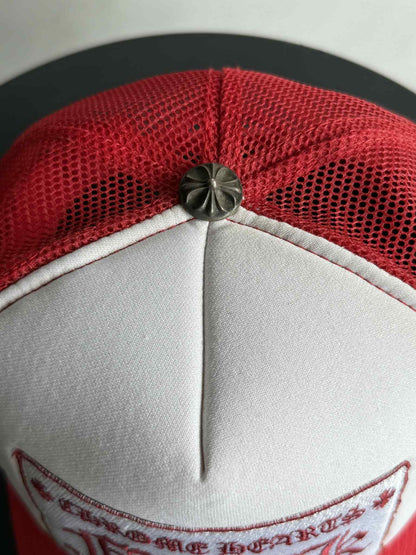 Vintage Chrome Hearts FUCK Red Trucker Hat