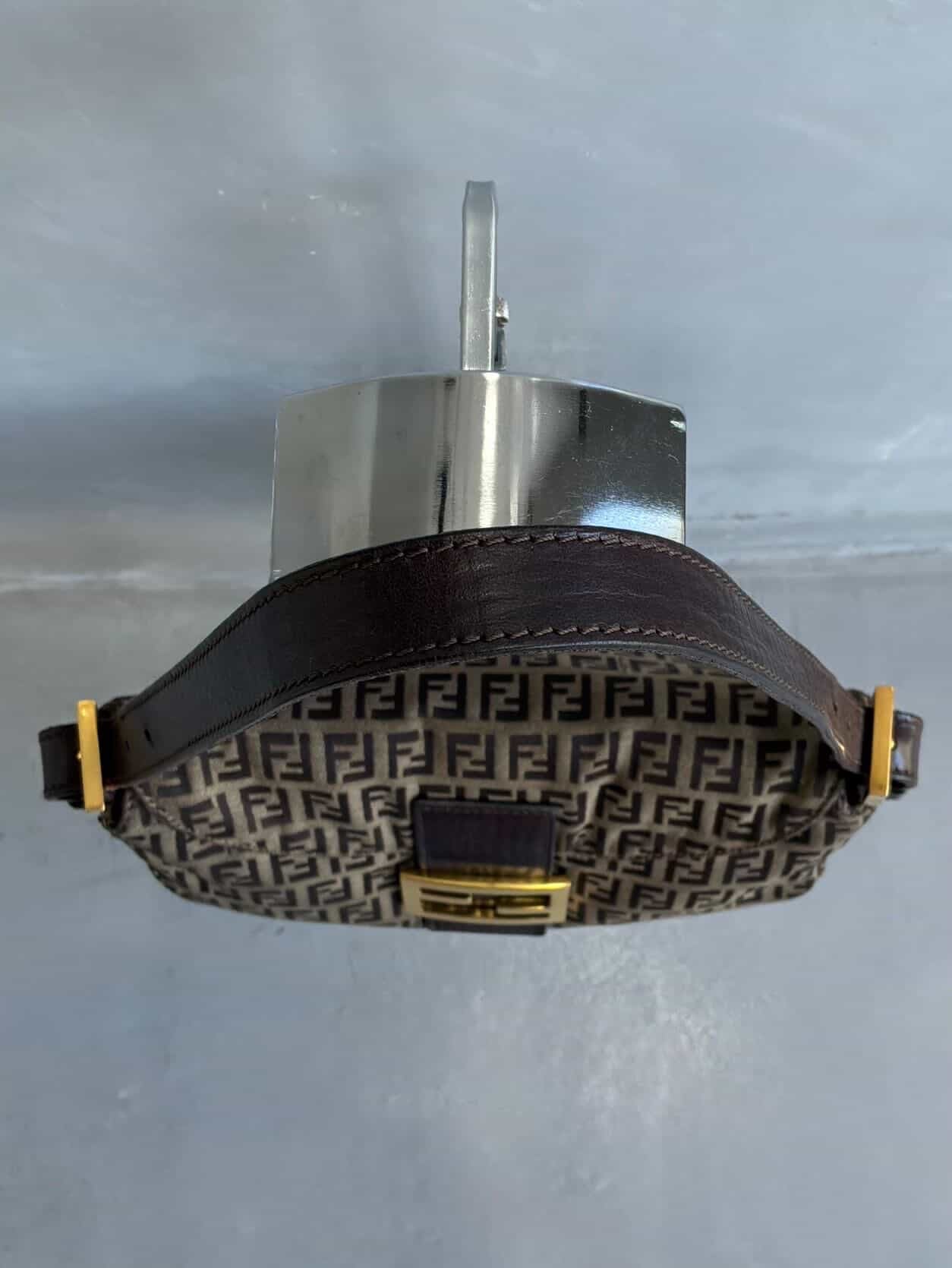 Fendi Zucchino Double Flap Baguette Bag