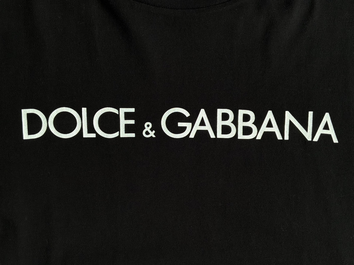 Dolce and Gabbana Spellout Black Tee