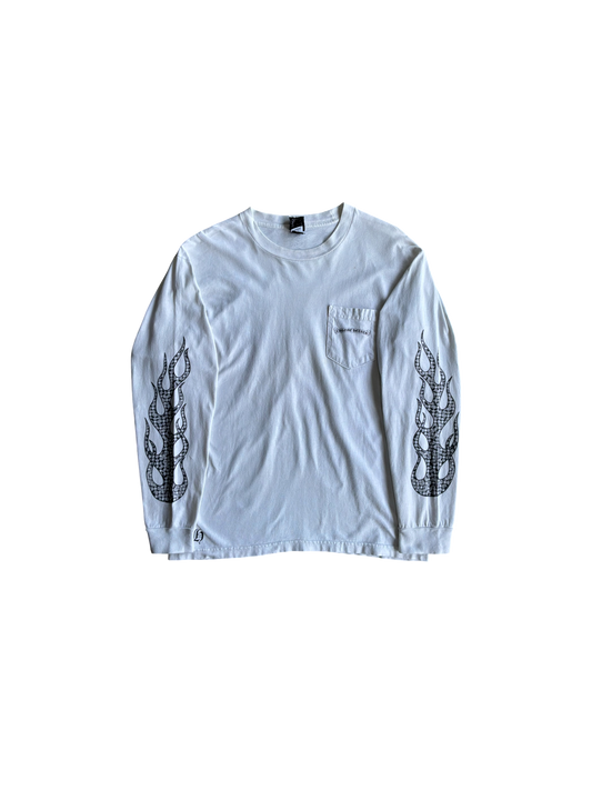 90s Chrome Hearts Flame Sleeves Spine Cross Longsleeves