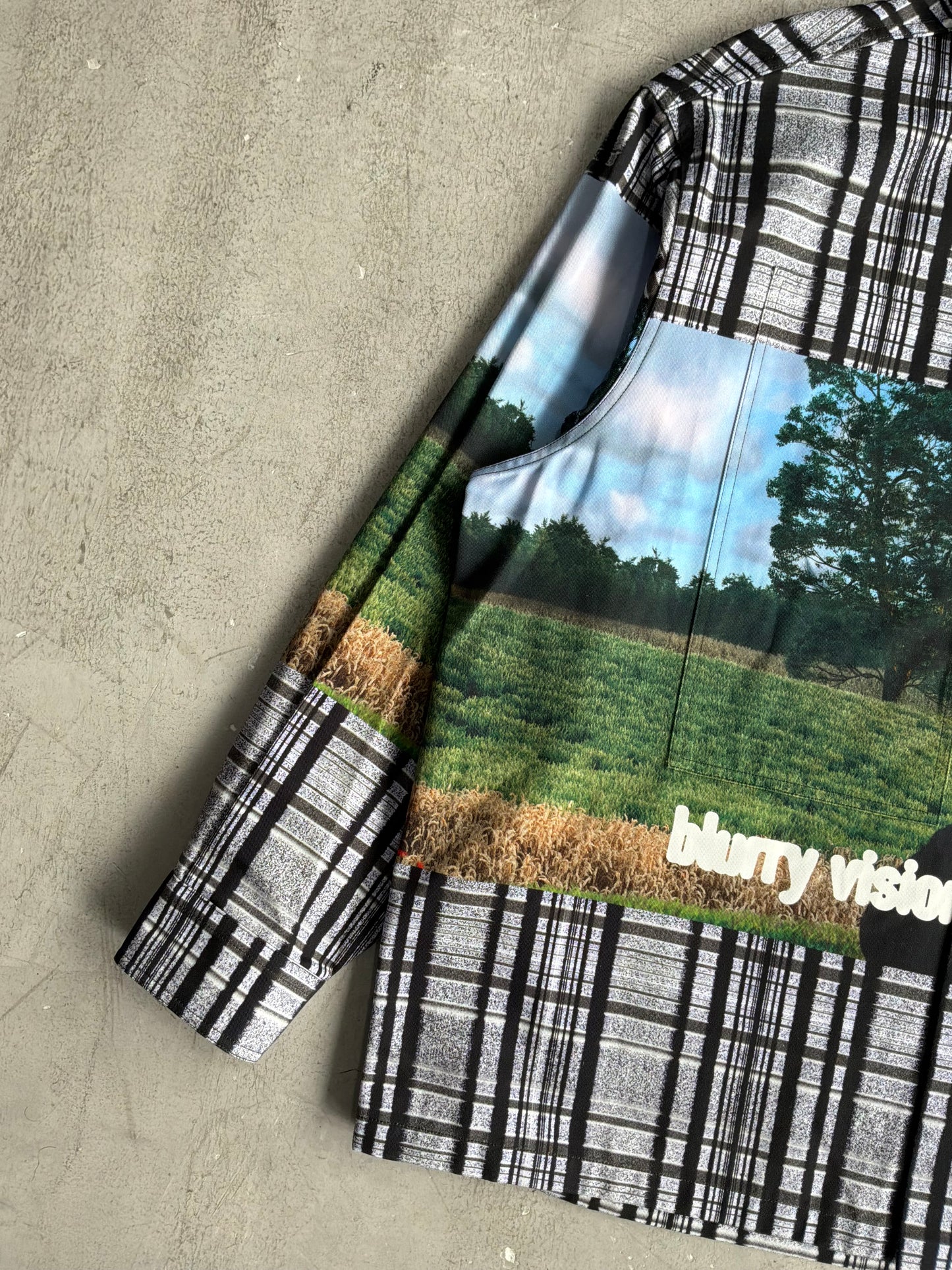 Louis Vuitton FW23 Blurry Vision Landscape Check Jacket