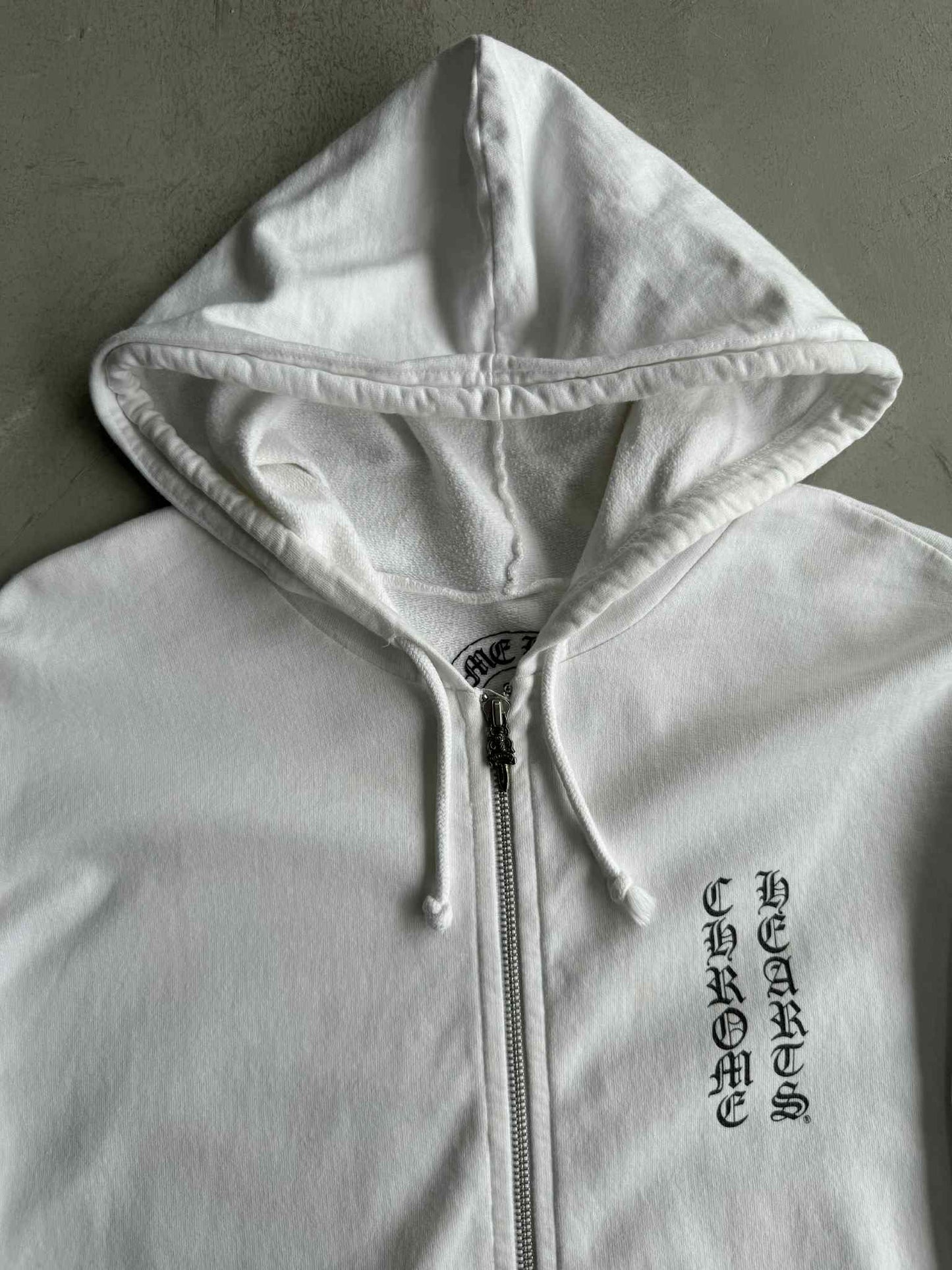 Chrome Hearts White Cross Zip Hoodie