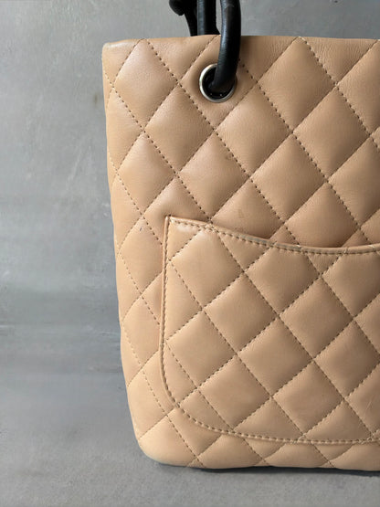Chanel Cambon Ligne Beige Small Tote Bag