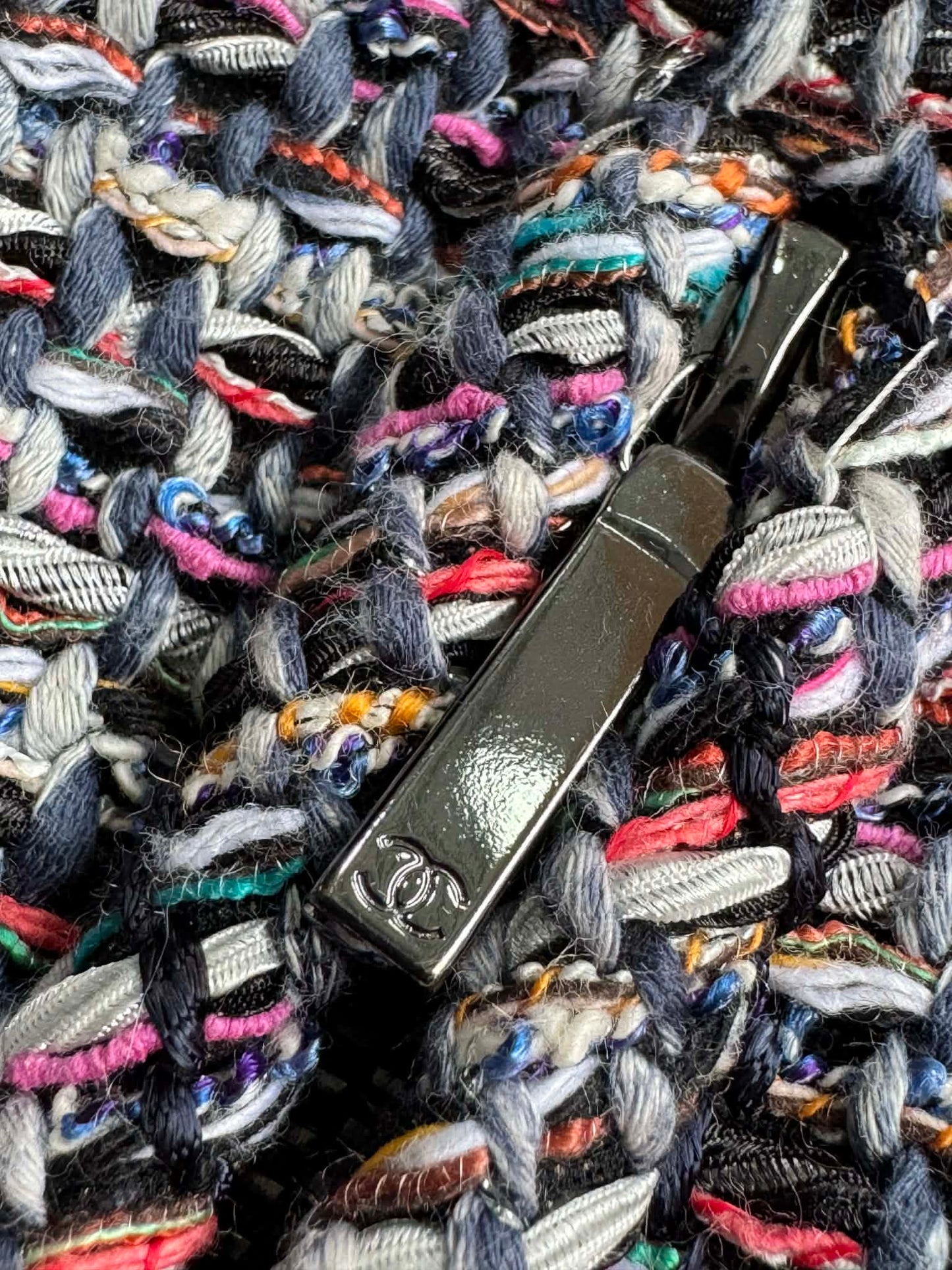 Chanel Multicolor Tweed Velcro Closure Jacket