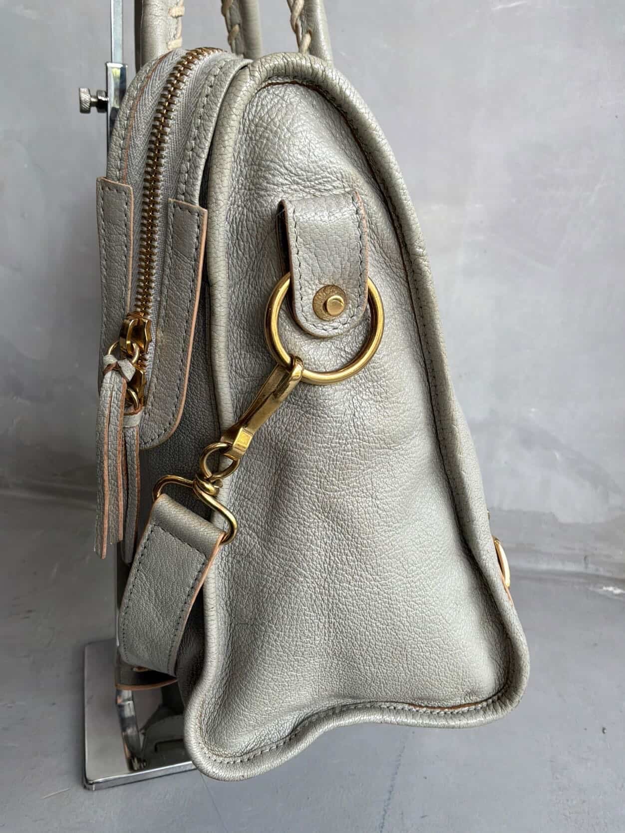 Balenciaga City Metallic Edge Gray in GHW