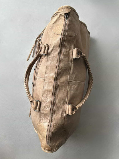 Balenciaga City Work Light Brown Lambskin Bag