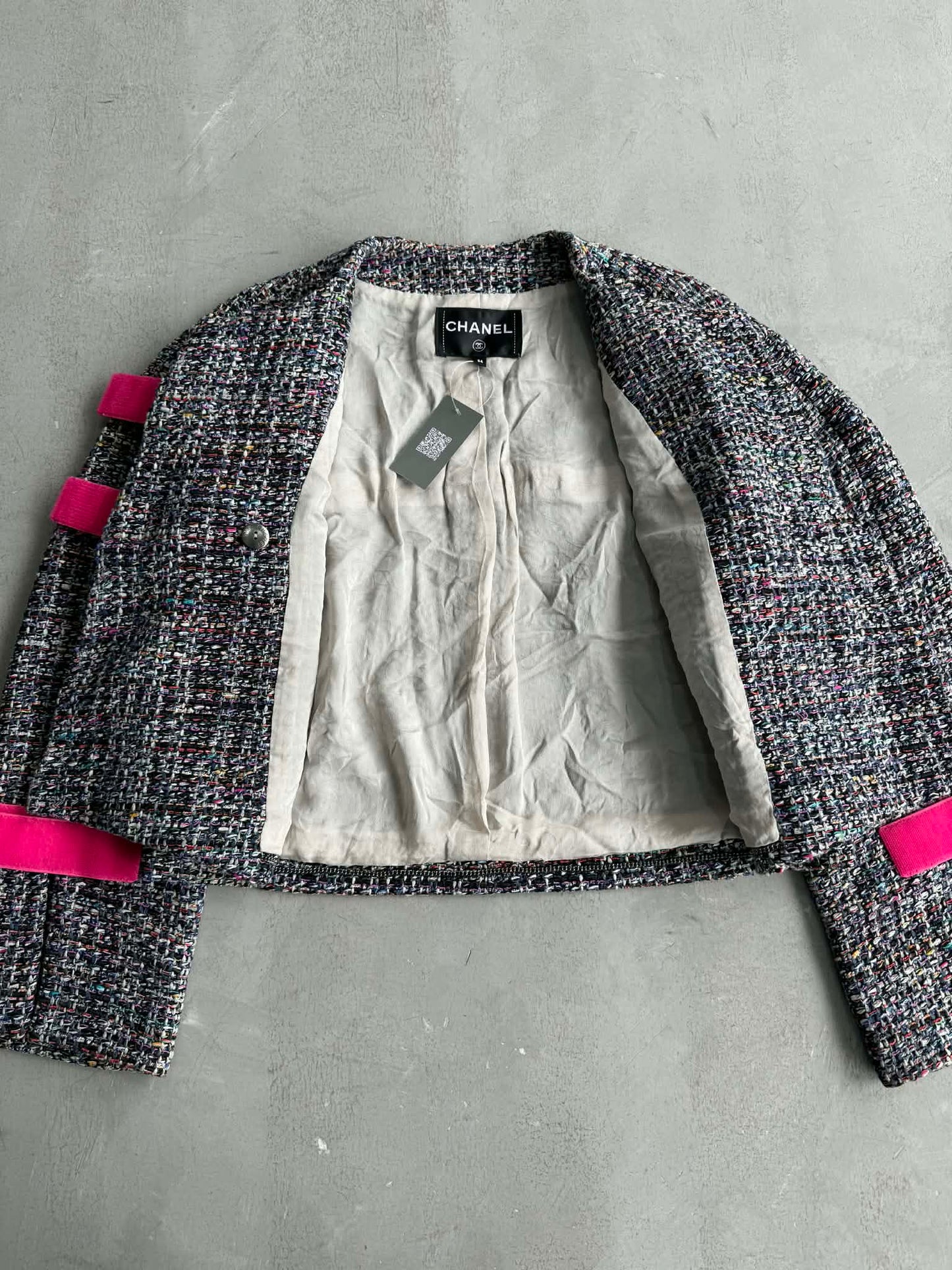 Chanel Multicolor Tweed Velcro Closure Jacket