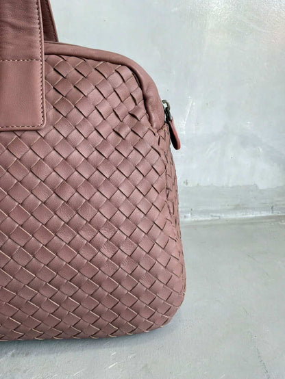 Bottega Veneta Mauve Intrecciato Boston Bag