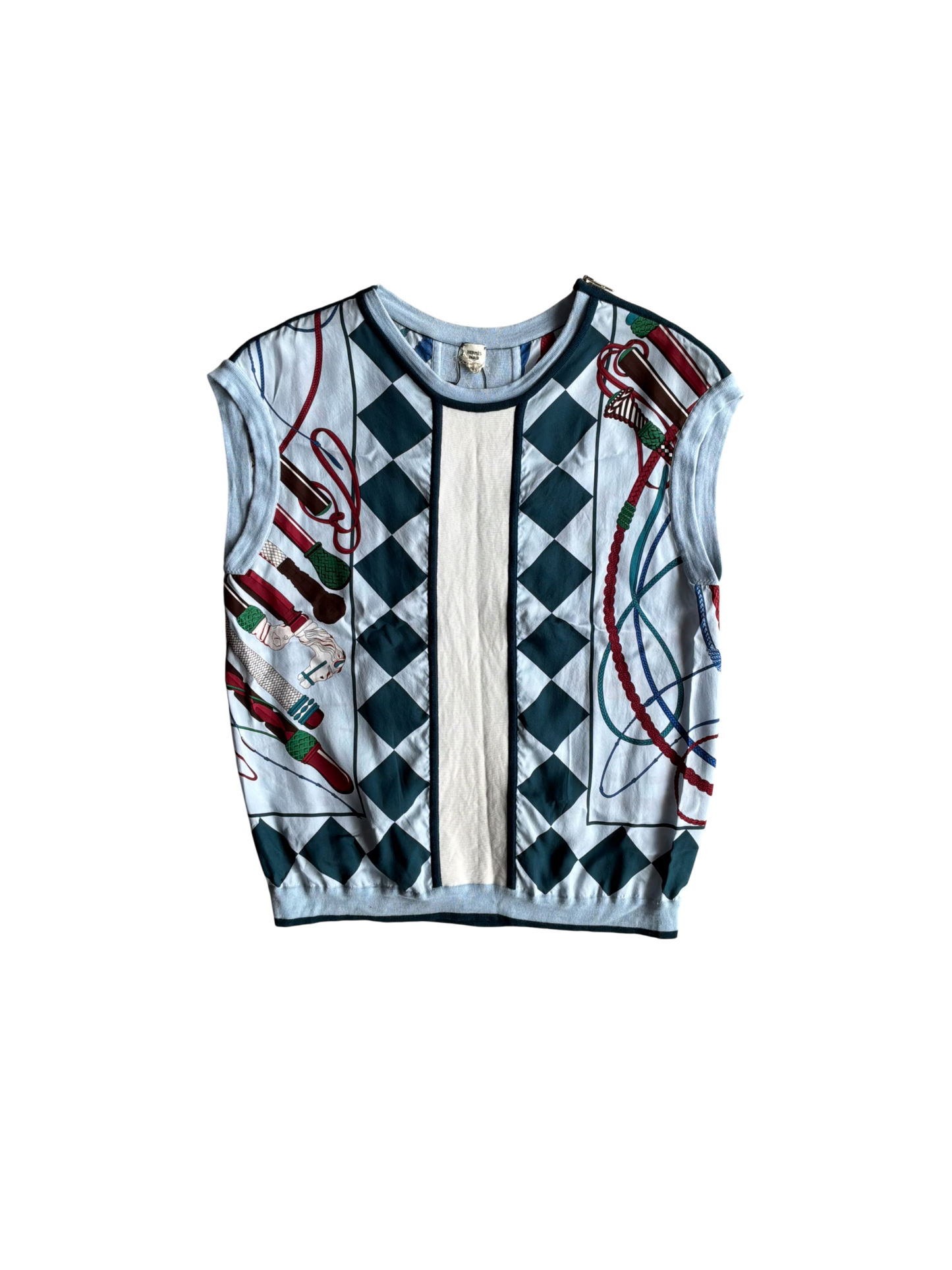 Hermes Margiela Era Shoulder Zip Blue Vest