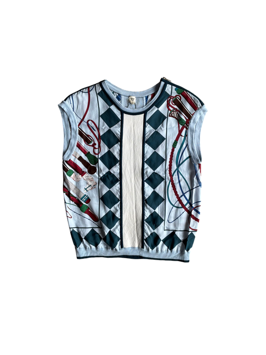 Hermes Margiela Era Shoulder Zip Blue Vest
