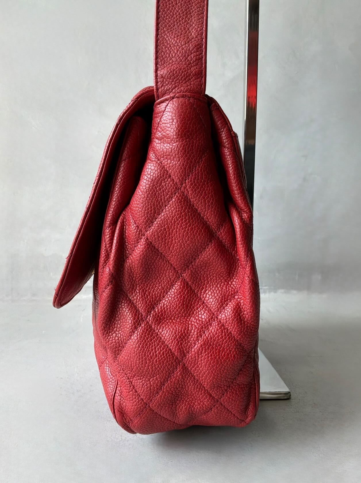 90’s Chanel Kelly Flap Caviar Shoulder Bag