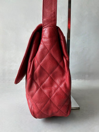 90’s Chanel Kelly Flap Caviar Shoulder Bag