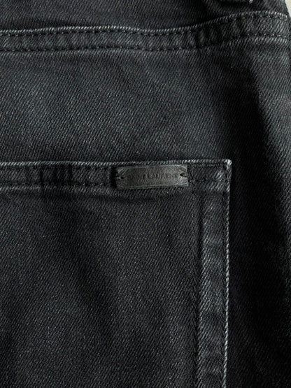 Saint Laurent Paris Washed Black Denim Slim Jeans