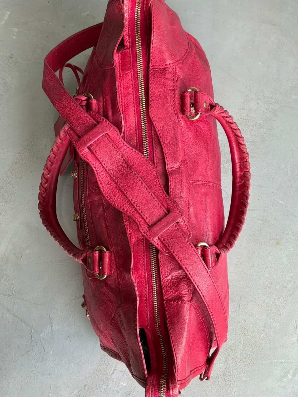 Balenciaga City ‘Part Time’ Red Lambskin Shoulder Bag