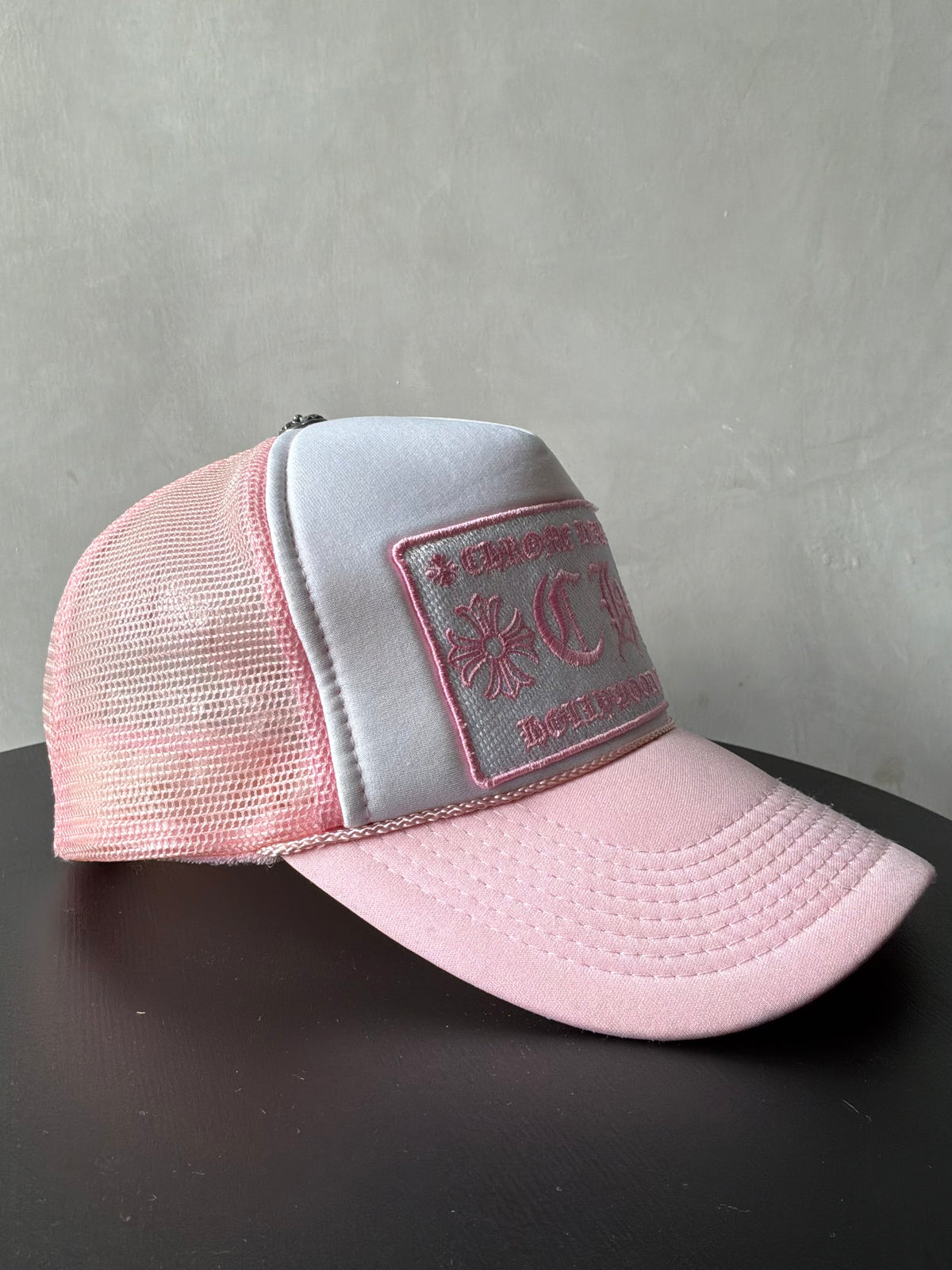2000s Chrome Hearts Hollywood Pink Trucker Hat