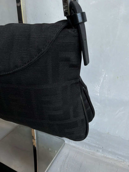 Fendi Black Monogram Baguette Bag