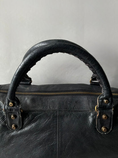 Balenciaga Work Black on Brass Lambskin Bag