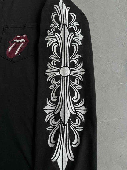 Chrome Hearts Rolling Stone Floral Horseshoe Longsleeve Shirt