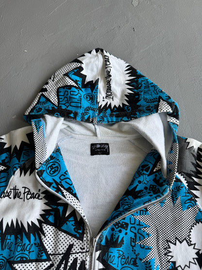 00’s Stussy Full Print Zip Hoodie