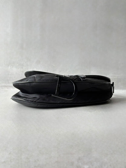 Dior Black Nylon Saddle Bag