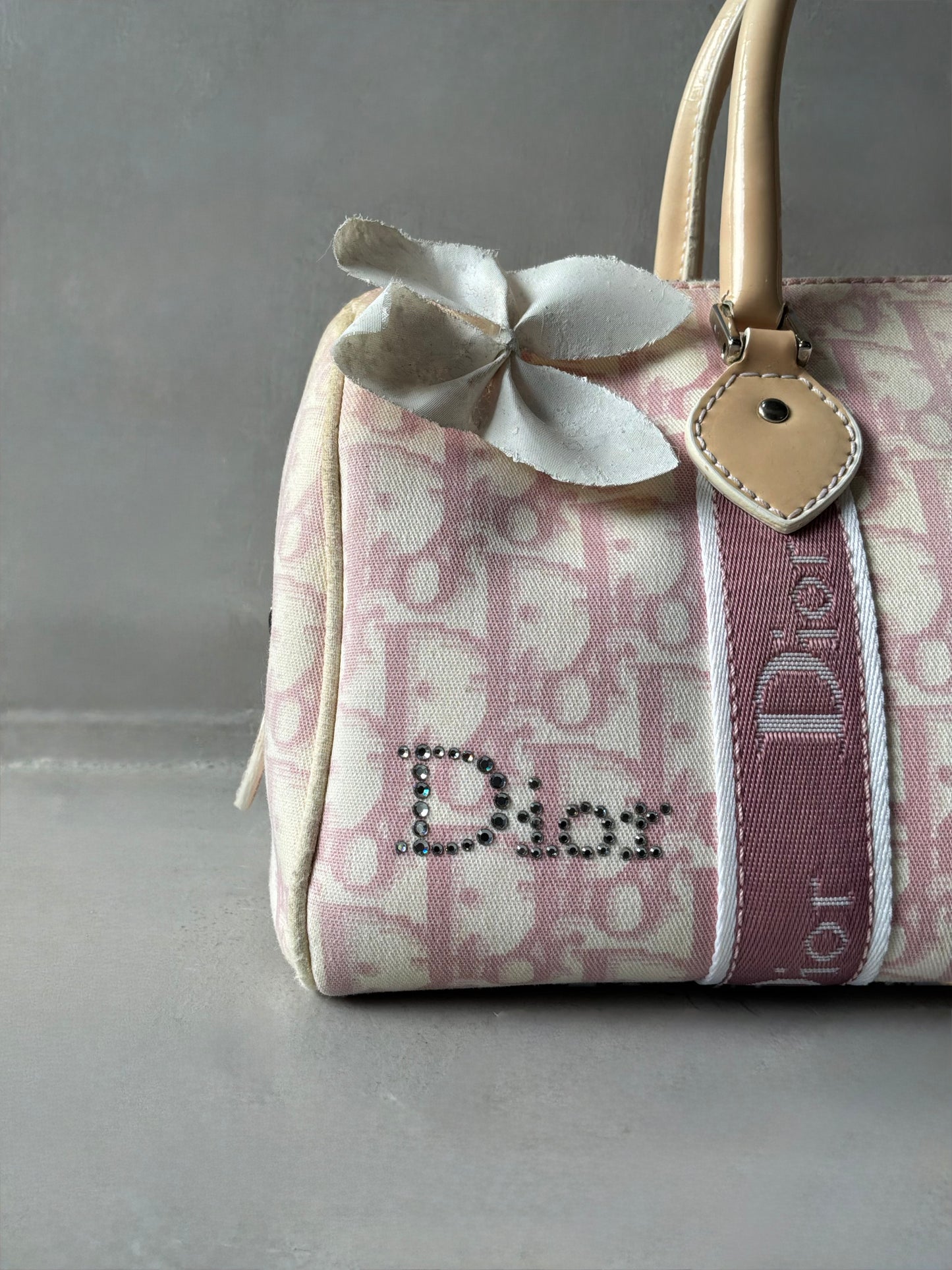 Dior Pink Trotter Flower Boston Bag