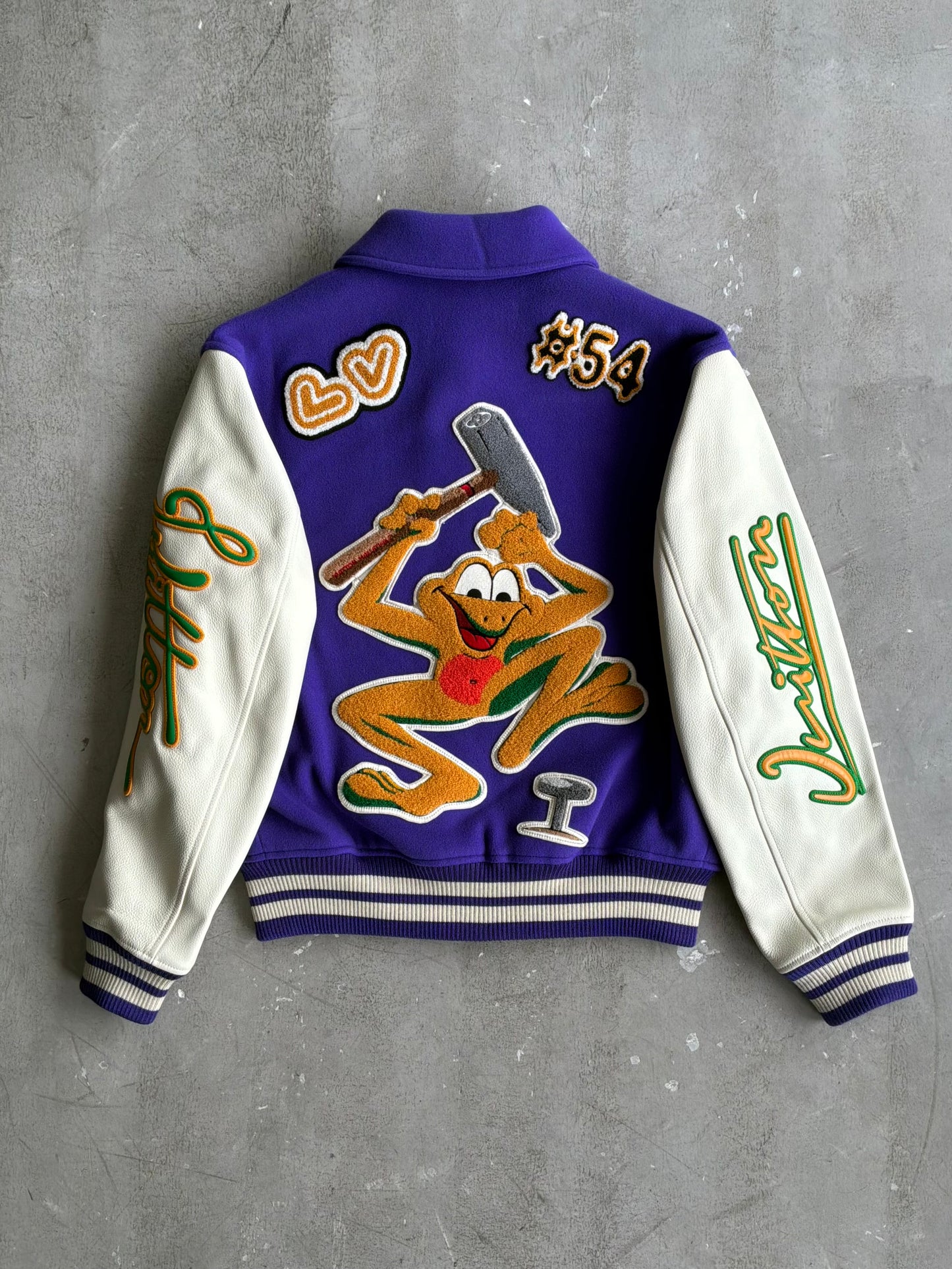 Louis Vuitton Purple Cartoon Patch Varsity Jacket