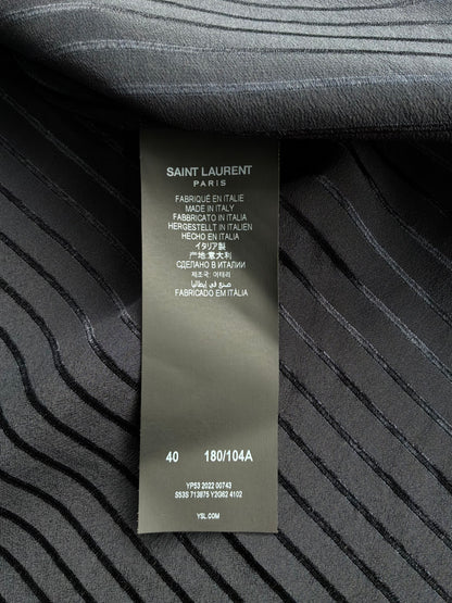 Saint Laurent Paris Vertical Script Silk Shirt