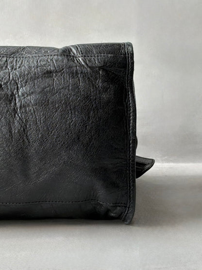 Balenciaga Part Time Black on Brass Lambskin Bag