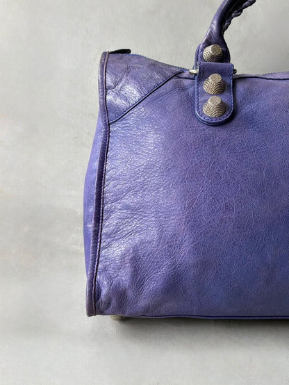 Balenciaga Work Giant 21 Purple Lambskin Bag