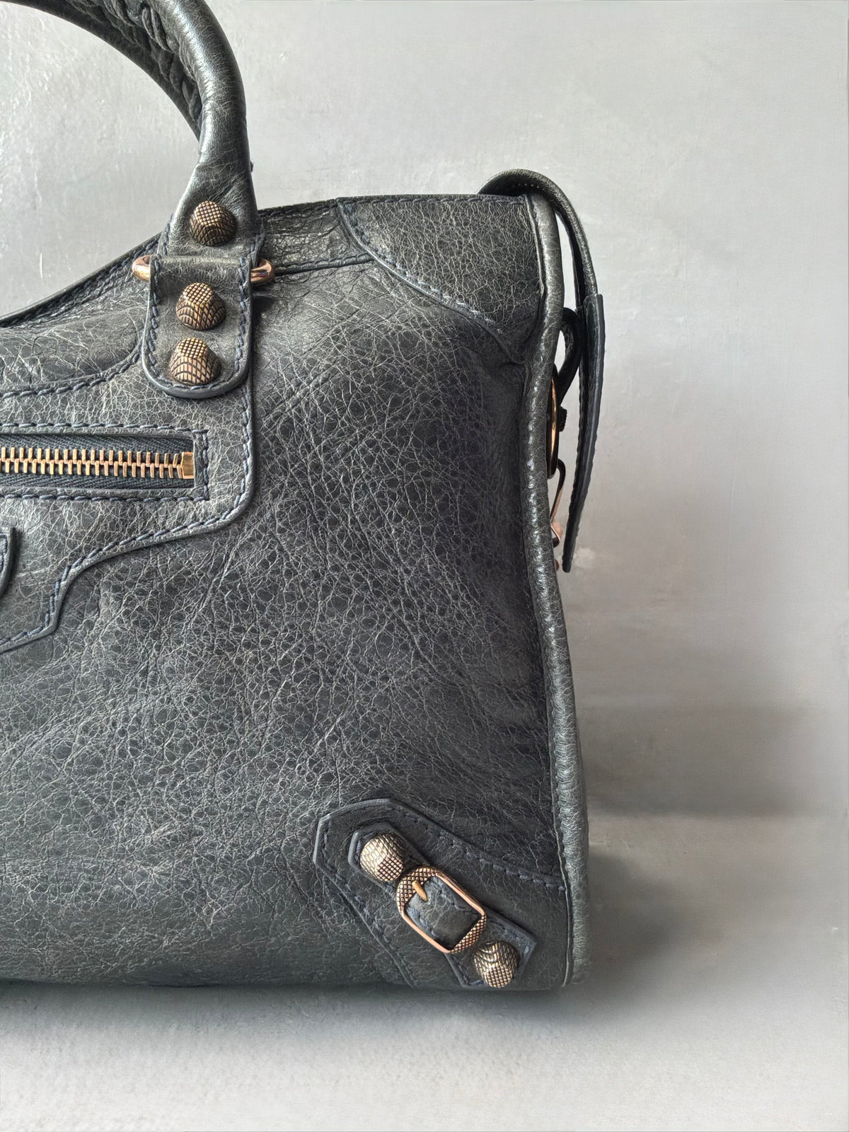 Balenciaga Classic City Gray on Bronze Lambskin Bag