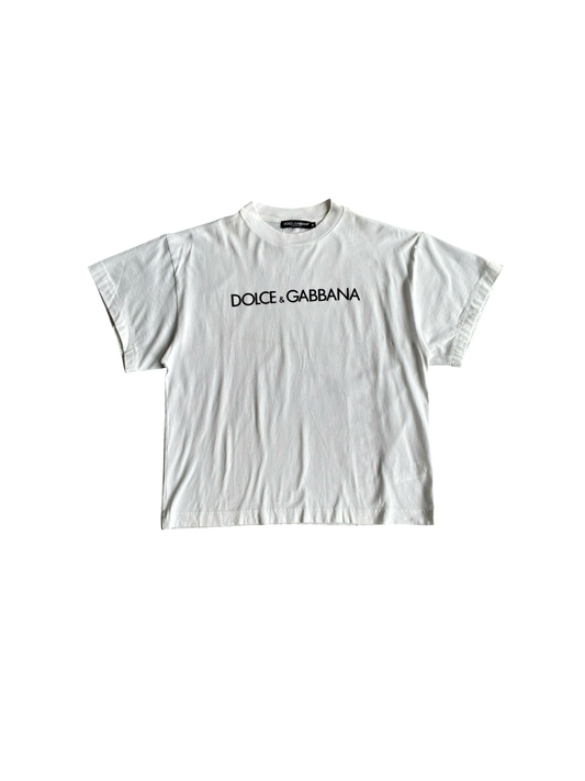 Dolce and Gabbana Spellout White Tee