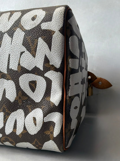 Louis Vuitton x Stephen Sprouse White Graffiti Speedy 30 Bag