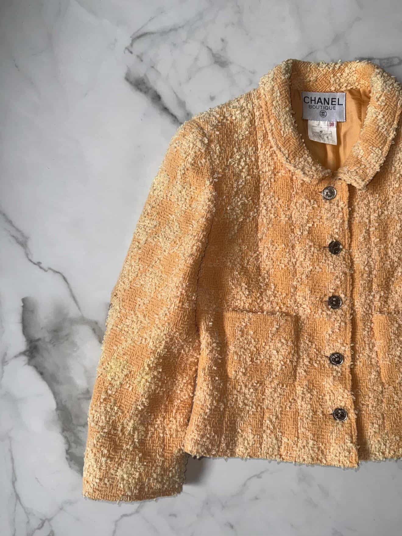 1996 Chanel Orange Tweed Blazer