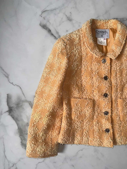 1996 Chanel Orange Tweed Blazer