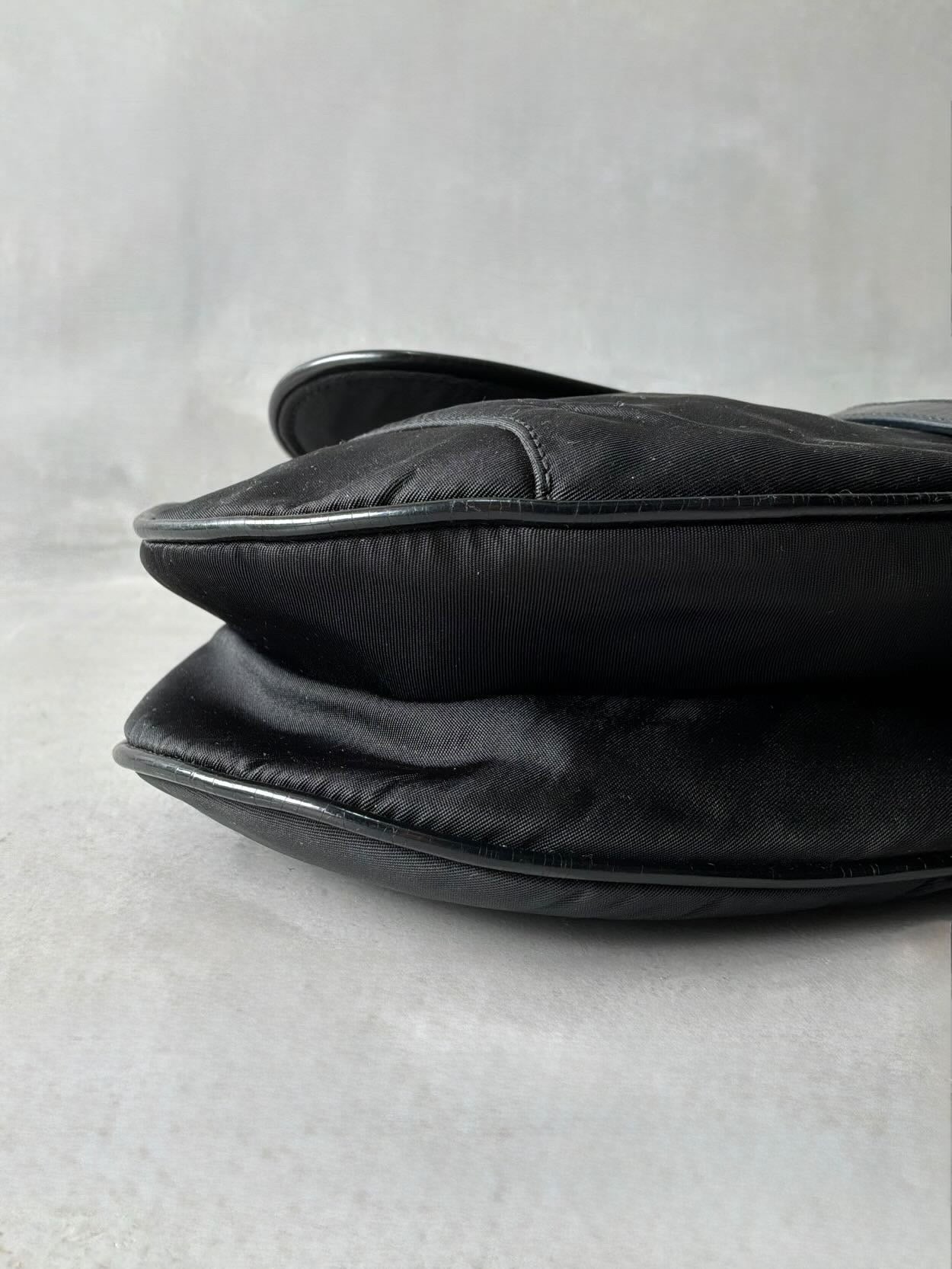 Dior Black Nylon Saddle Bag