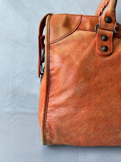 Balenciaga Classic City Orange Lambskin Bag