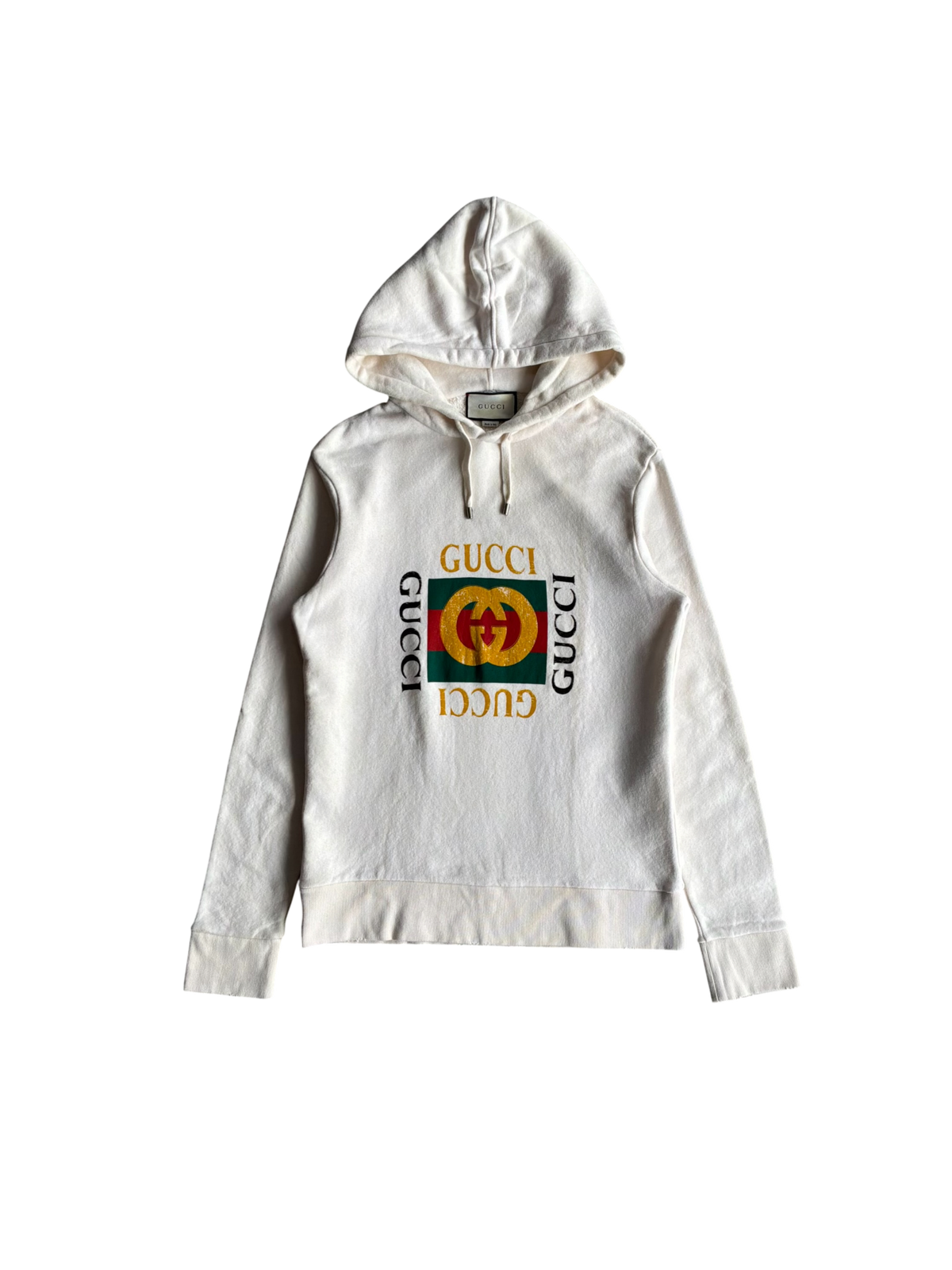 Gucci GG Box Logo Distressed Hoodie