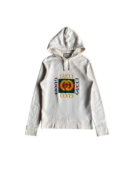 Gucci GG Box Logo Distressed Hoodie