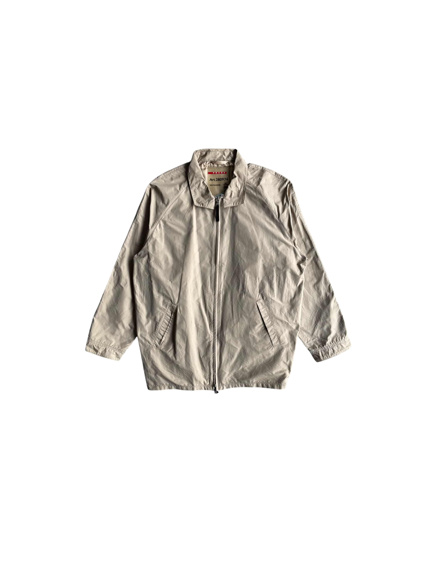 Prada Vintage Brown Tab Harrington Jacket